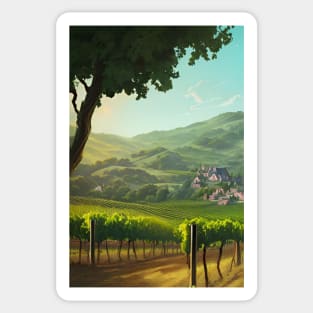 Shade over Vineyard Sticker